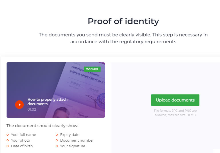 Account verification for withdrawal